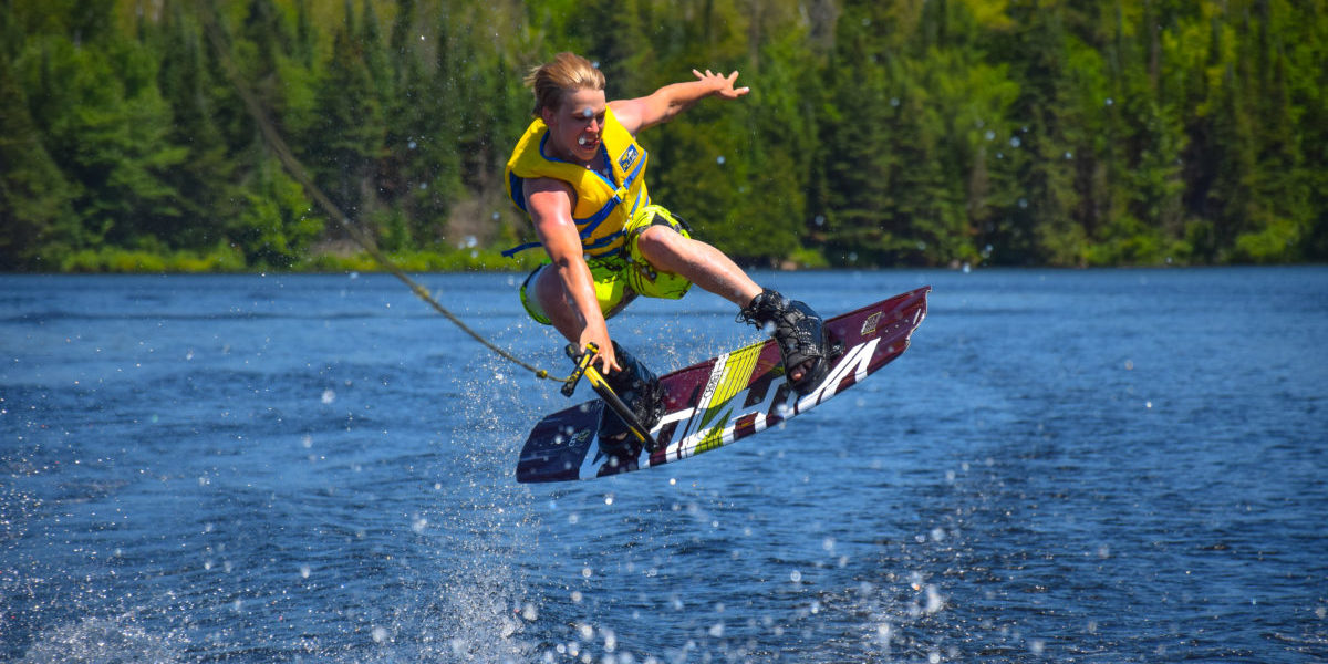 Wakeboarding is just one of the many waterfront activities we run for our campers.